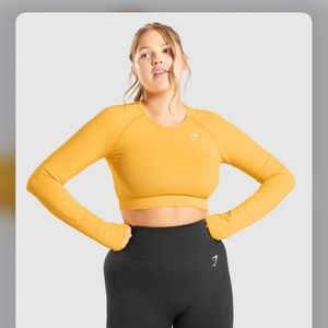 Gymshark Vital Seamless 2.0 Long Sleeve Crop Top Yellow